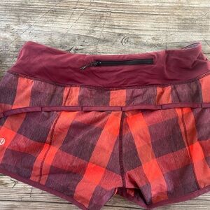 lululemon athletica Women's Red Plaid Shorts